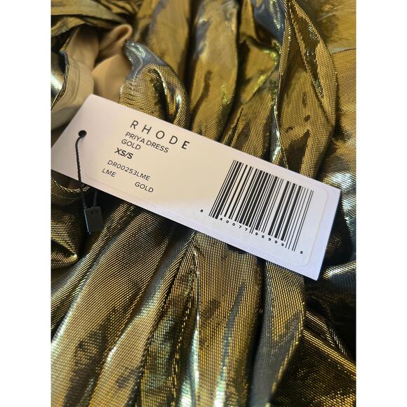 TUCKERNUCK RHODE Priya Gold Metallic Dress NWT Size S/XS - Picture 6 of 6